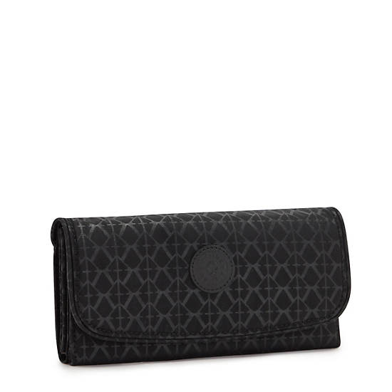 Kipling Money Land Printed Snap Wallet Portefeuille Zwart | BE 2180WN